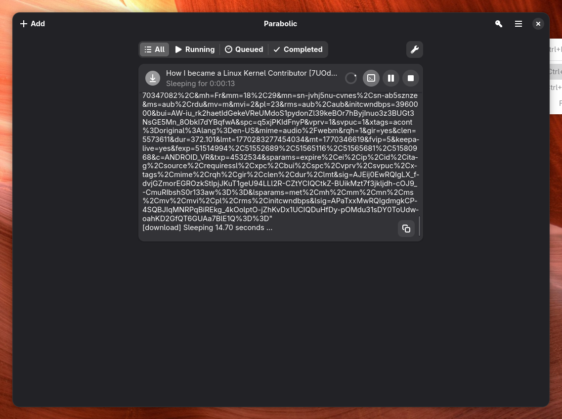 Parabolic Interface Preview