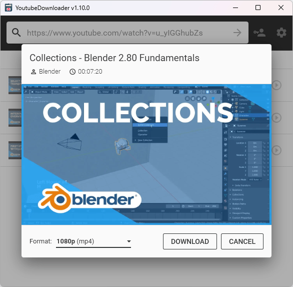 YoutubeDownloader Interface Preview
