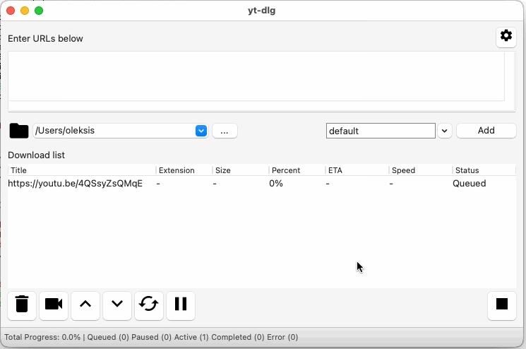 yt-dlp GUI Interface Preview