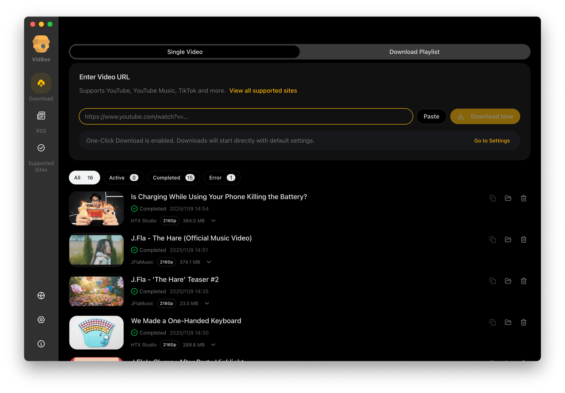 Video downloader for Mac interface preview