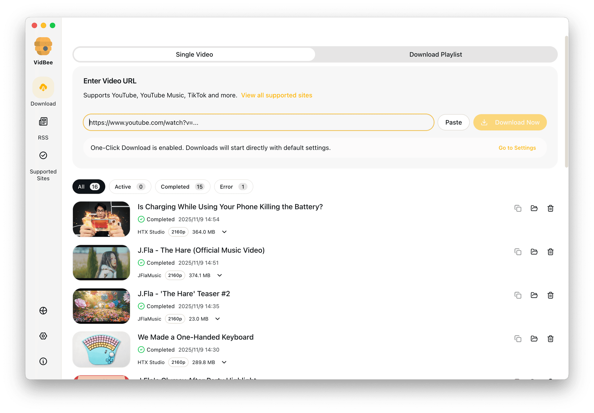 Open source video downloader interface preview